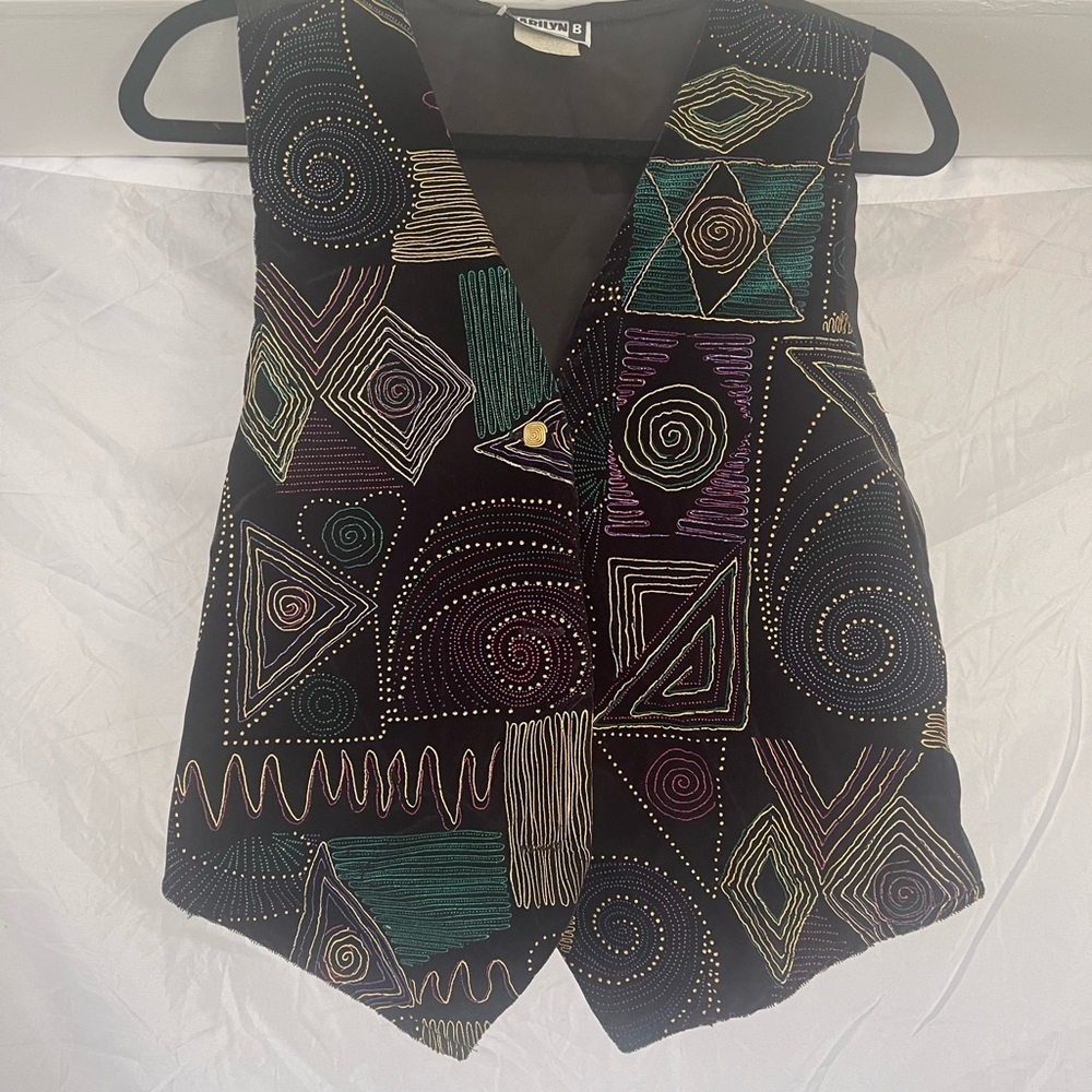 Mardi Gras vest embroidered vintage